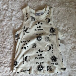 Mighty Fine Celestial White and Black Tank Top